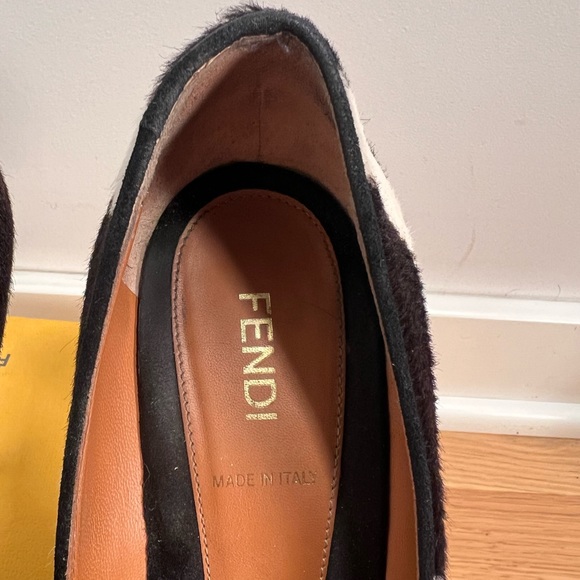 Fendi Black and White Zebra Print Pony Hair Diamond Heel Pumps - Picture 5 of 16